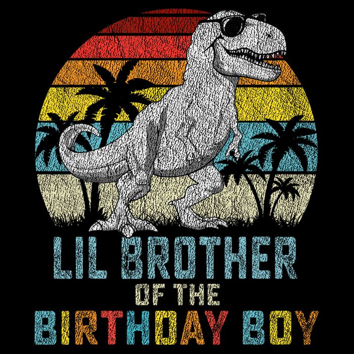 Lil Brother Dinosaur Of The Birthday Matching Family 16 in Basic Backpack