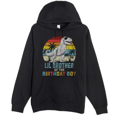 Lil Brother Dinosaur Of The Birthday Matching Family Premium Pullover Hoodie