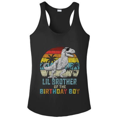 Lil Brother Dinosaur Of The Birthday Matching Family Ladies PosiCharge Competitor Racerback Tank