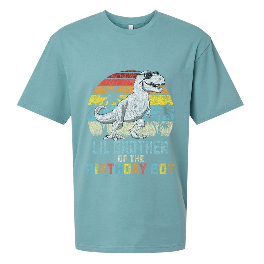 Lil Brother Dinosaur Of The Birthday Matching Family Sueded Cloud Jersey T-Shirt