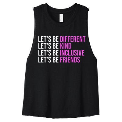 Let's Be Different Kind Inclusive Friends Women's Racerback Cropped Tank