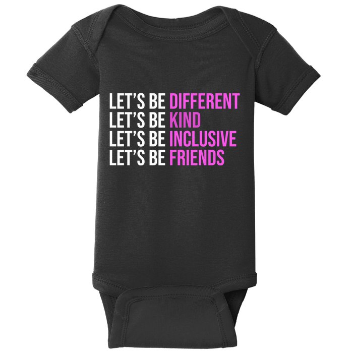 Let's Be Different Kind Inclusive Friends Baby Bodysuit