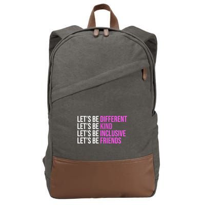 Let's Be Different Kind Inclusive Friends Cotton Canvas Backpack