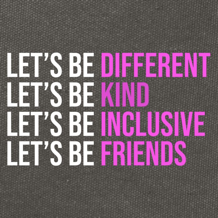 Let's Be Different Kind Inclusive Friends Cotton Canvas Backpack
