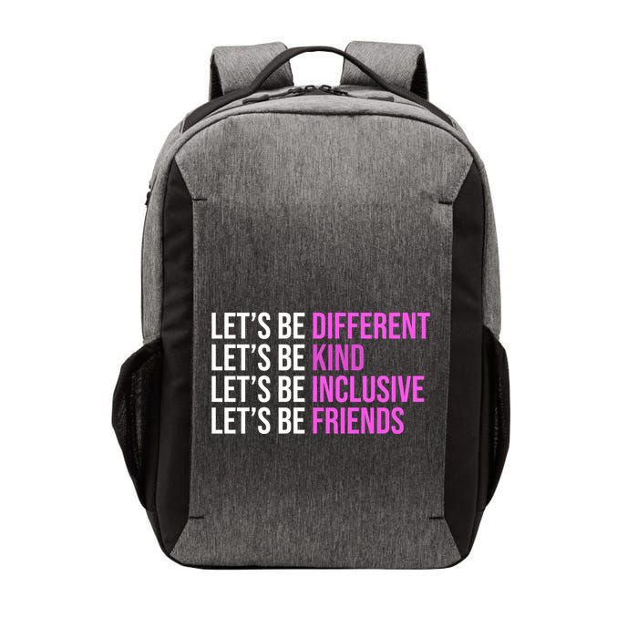 Let's Be Different Kind Inclusive Friends Vector Backpack