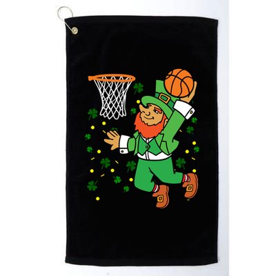 Leprechaun Basketball Dunk Saint Patrick's Day Gift Platinum Collection Golf Towel