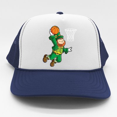 Leprechaun Basketball Dunk St Patricks Day Sports Gift Trucker Hat