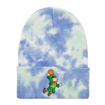 Leprechaun Basketball Dunk St Patricks Day Sports Gift Tie Dye 12in Knit Beanie