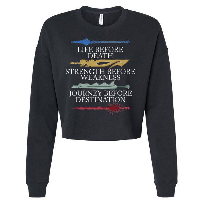 Life Before Death Strength Before Weakness Journey Cropped Pullover Crew