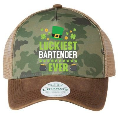 Luckiest Bartender Ever St Patrick's Saint Pattys Day Gift Legacy Tie Dye Trucker Hat