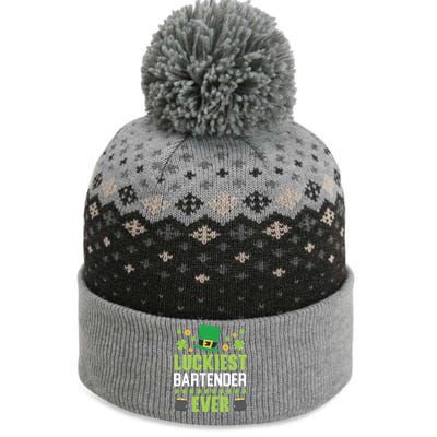 Luckiest Bartender Ever St Patrick's Saint Pattys Day Gift The Baniff Cuffed Pom Beanie