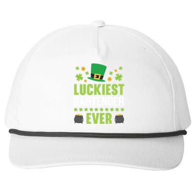 Luckiest Bartender Ever St Patrick's Saint Pattys Day Gift Snapback Five-Panel Rope Hat