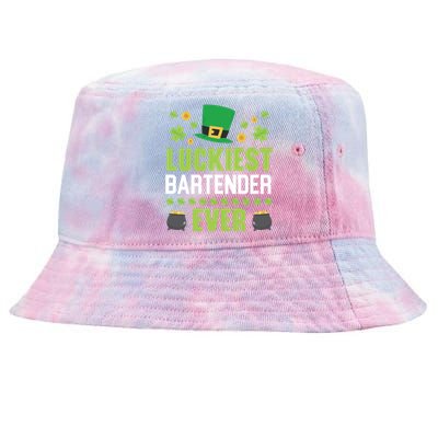 Luckiest Bartender Ever St Patrick's Saint Pattys Day Gift Tie-Dyed Bucket Hat