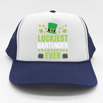 Luckiest Bartender Ever St Patrick's Saint Pattys Day Gift Trucker Hat