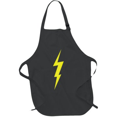 Lightning Bolt Electrical Storm Graphic Icon Full-Length Apron With Pockets