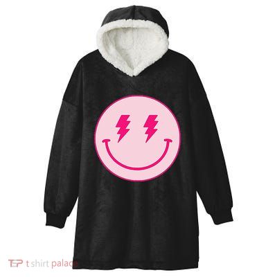 Lightning Bolt Eyes Happy Face Hooded Wearable Blanket