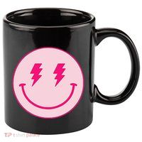 Lightning Bolt Eyes Happy Face 11oz C Handle Ceramic Mug