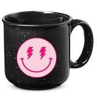 Lightning Bolt Eyes Happy Face 15oz Campfire Ceramic Mug