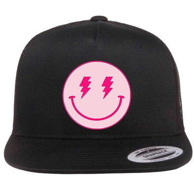 Lightning Bolt Eyes Happy Face Flatbill Hat