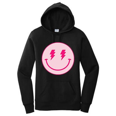 Lightning Bolt Eyes Happy Face Women's Pullover Hoodie