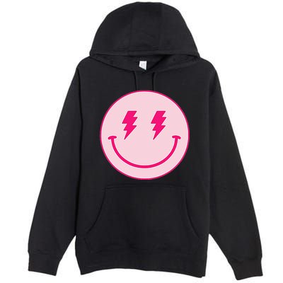 Lightning Bolt Eyes Happy Face Premium Pullover Hoodie