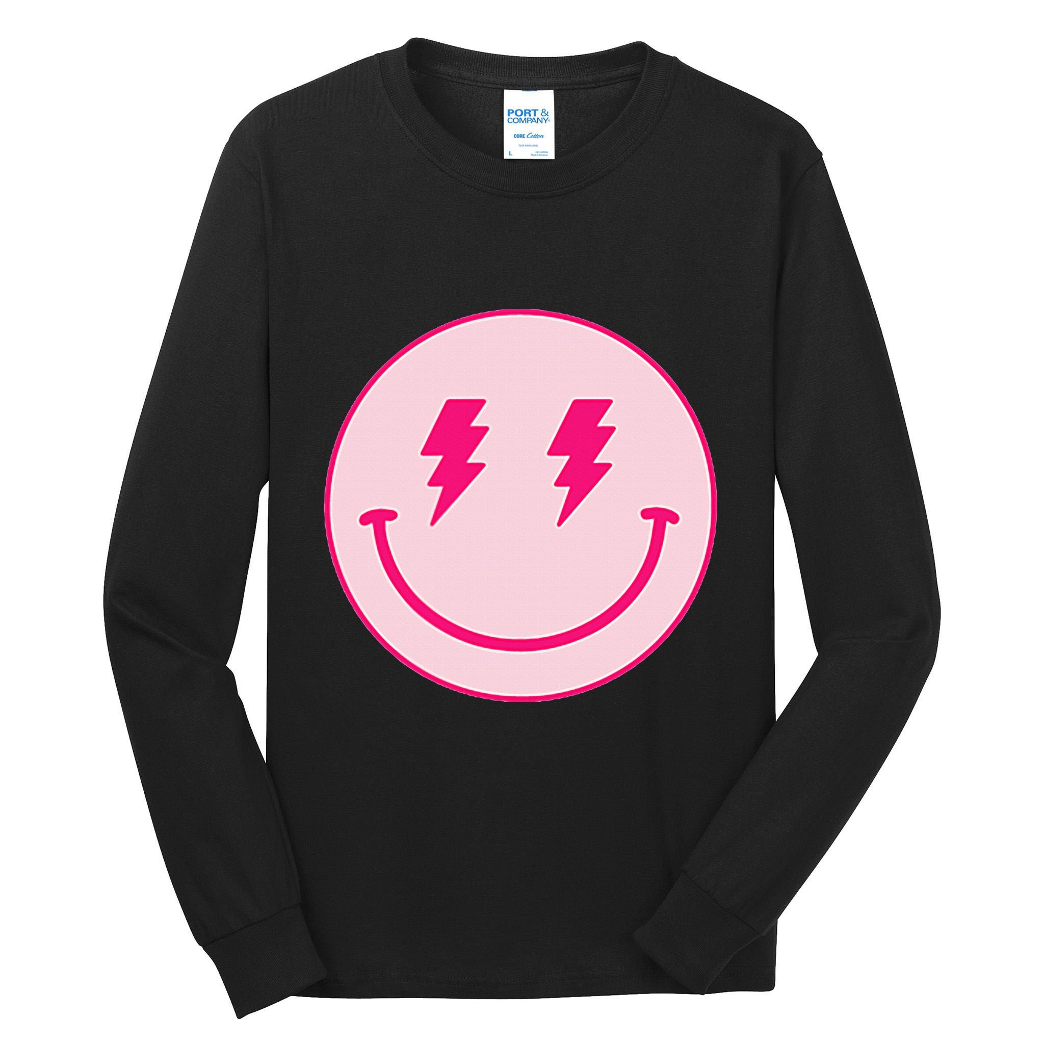 Lightning Bolt Eyes Happy Face Tall Long Sleeve T-Shirt