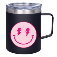Lightning Bolt Eyes Happy Face 12oz Stainless Steel Coffee Mug