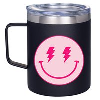 Lightning Bolt Eyes Happy Face 12oz Stainless Steel Coffee Mug