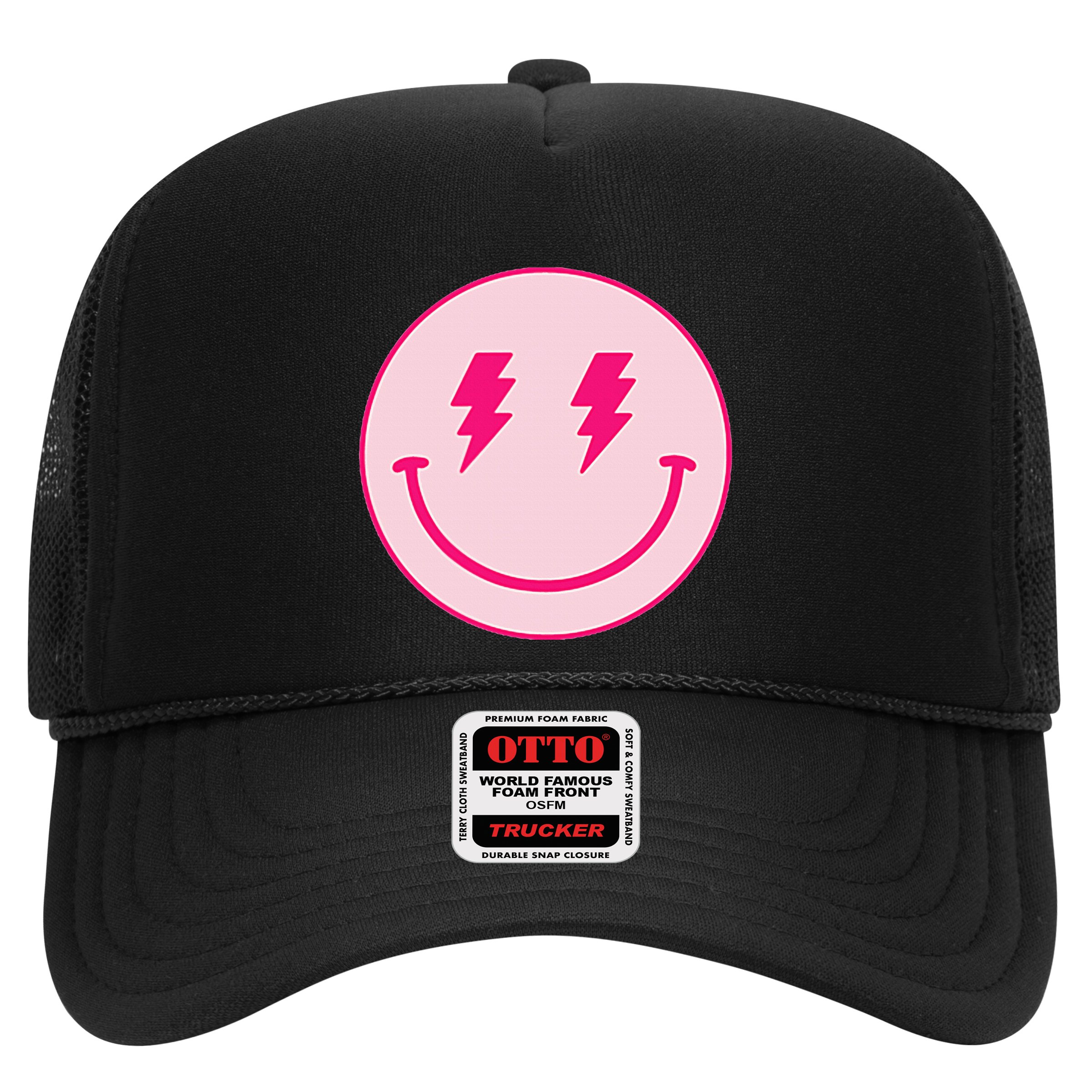 Lightning Bolt Eyes Happy Face Hat