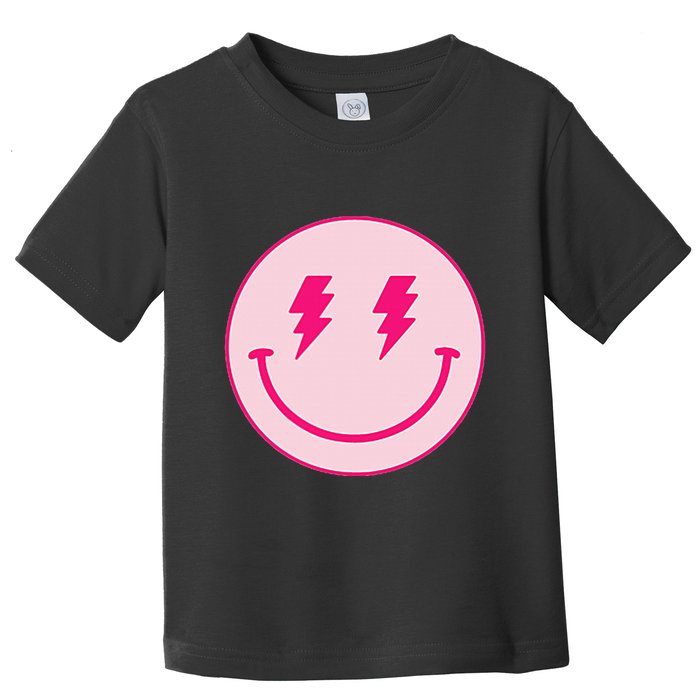 Lightning Bolt Eyes Happy Face Toddler T-Shirt