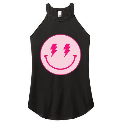 Lightning Bolt Eyes Happy Face Women's Perfect Tri Rocker Tank
