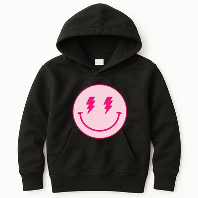Lightning Bolt Eyes Happy Face Kids Hoodie
