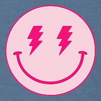 Lightning Bolt Eyes Happy Face Garment-Dyed Sweatshirt