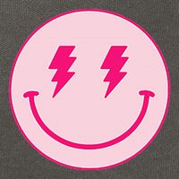 Lightning Bolt Eyes Happy Face Cotton Canvas Backpack