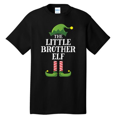 Little Brother Elf Matching Family Group Christmas Boy Elf Tall T-Shirt