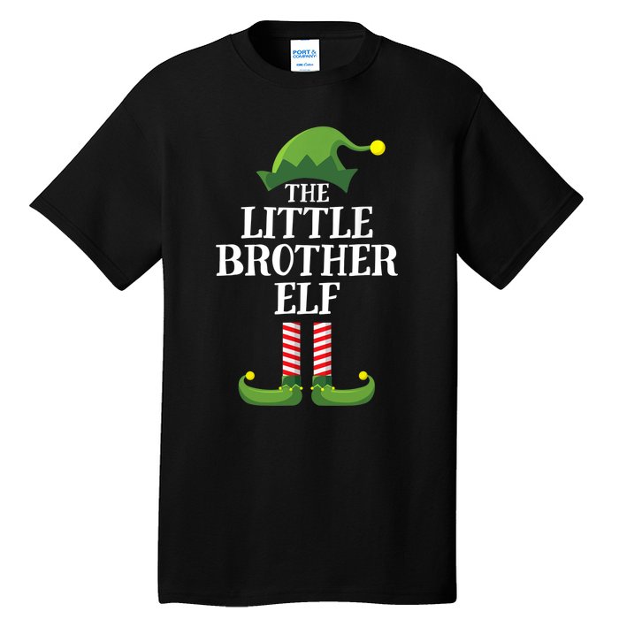 Little Brother Elf Matching Family Group Christmas Boy Elf Tall T-Shirt