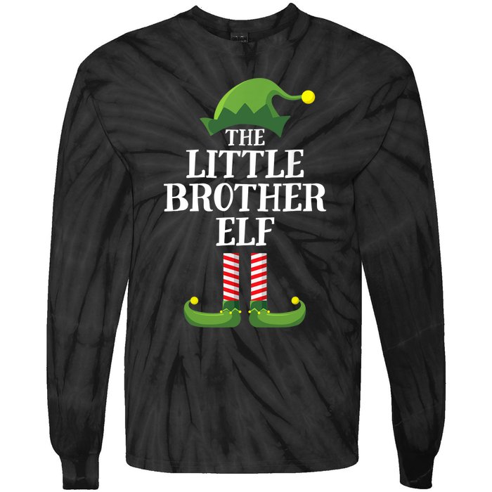 Little Brother Elf Matching Family Group Christmas Boy Elf Tie-Dye Long Sleeve Shirt