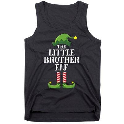 Little Brother Elf Matching Family Group Christmas Boy Elf Tank Top