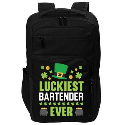 Luckiest Bartender Ever St Patrick's Saint Pattys Day Gift Impact Tech Backpack