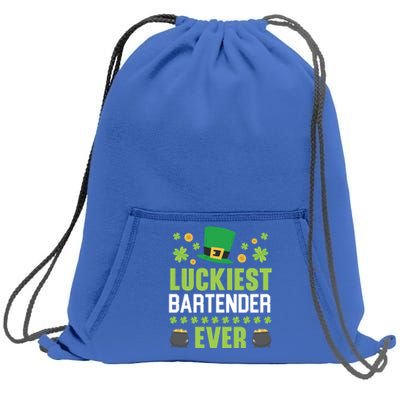 Luckiest Bartender Ever St Patrick's Saint Pattys Day Gift Sweatshirt Cinch Pack Bag