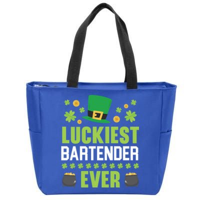 Luckiest Bartender Ever St Patrick's Saint Pattys Day Gift Zip Tote Bag