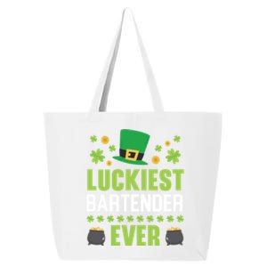 Luckiest Bartender Ever St Patrick's Saint Pattys Day Gift 25L Jumbo Tote