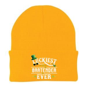 Luckiest Bartender Ever Leprechaun Hat St Patrick Day Gift Knit Cap Winter Beanie