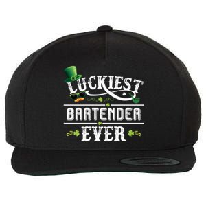 Luckiest Bartender Ever Leprechaun Hat St Patrick Day Gift Wool Snapback Cap