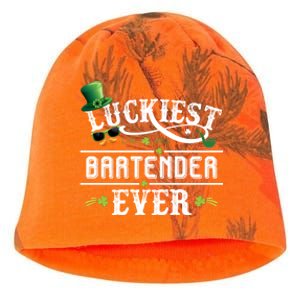 Luckiest Bartender Ever Leprechaun Hat St Patrick Day Gift Kati - Camo Knit Beanie