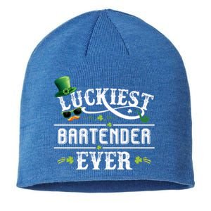 Luckiest Bartender Ever Leprechaun Hat St Patrick Day Gift Sustainable Beanie