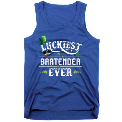 Luckiest Bartender Ever Leprechaun Hat St Patrick Day Gift Tank Top