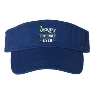 Luckiest Bartender Ever Leprechaun Hat St Patrick Day Gift Valucap Bio-Washed Visor