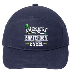 Luckiest Bartender Ever Leprechaun Hat St Patrick Day Gift 7-Panel Snapback Hat