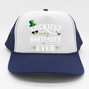 Luckiest Bartender Ever Leprechaun Hat St Patrick Day Gift Trucker Hat